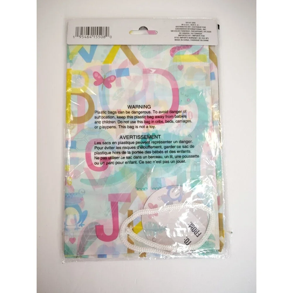 Viola Giant Gift Bag 36 In X 44  Baby Theme Butterfly Tropical Animals Numbers